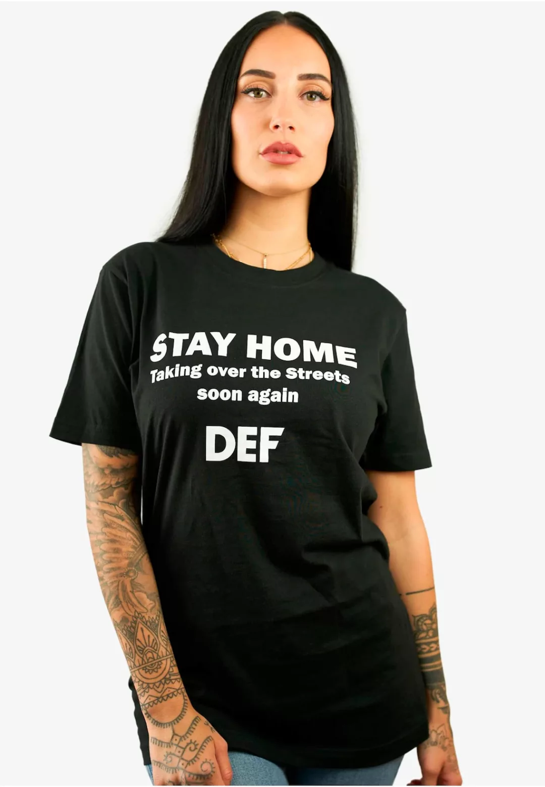 DEF Kurzarmshirt "DEF Herren Stay Home T-Shirt" günstig online kaufen