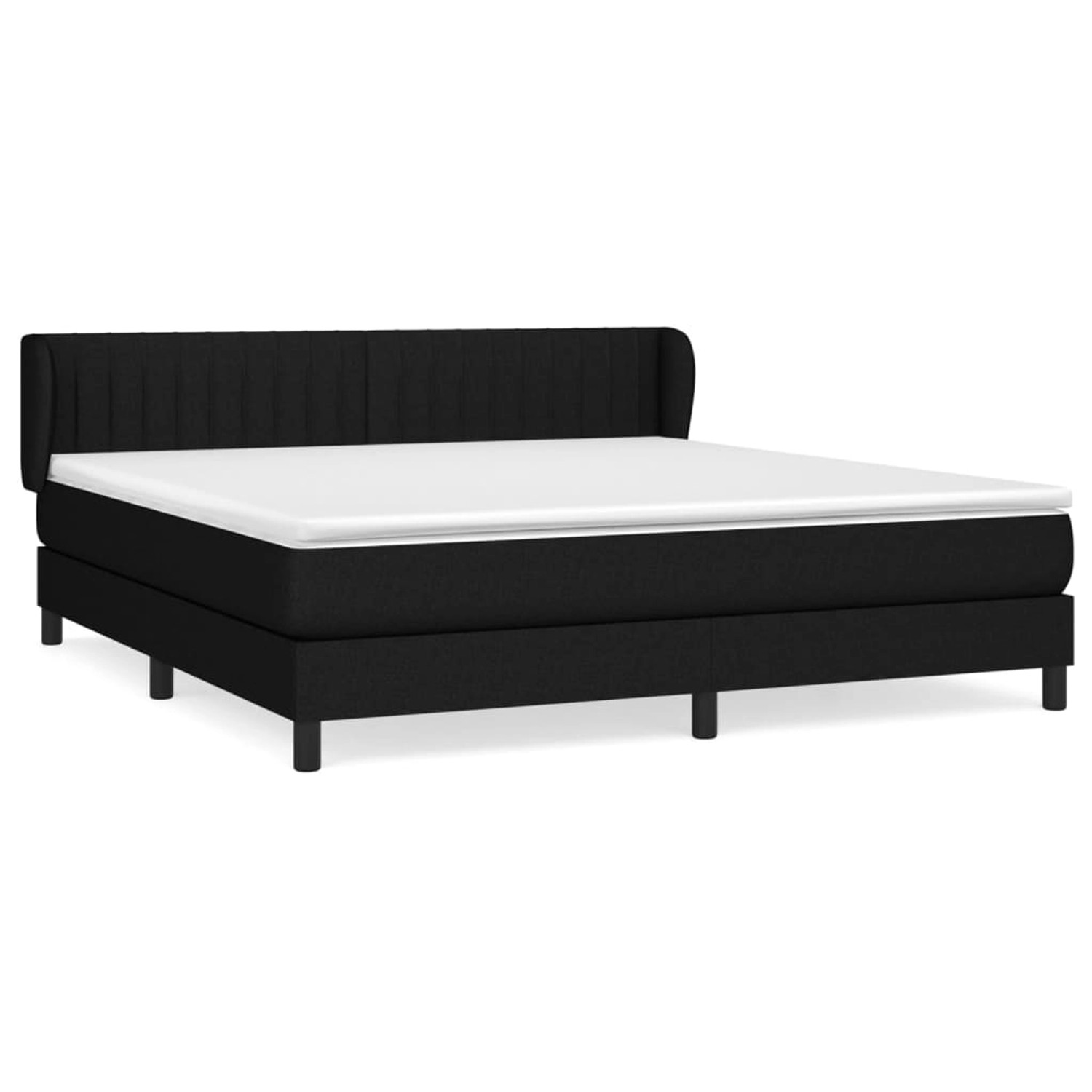 vidaXL Boxspringbett Boxspringbett mit Matratze Schwarz 160x200 cm Stoff Be günstig online kaufen