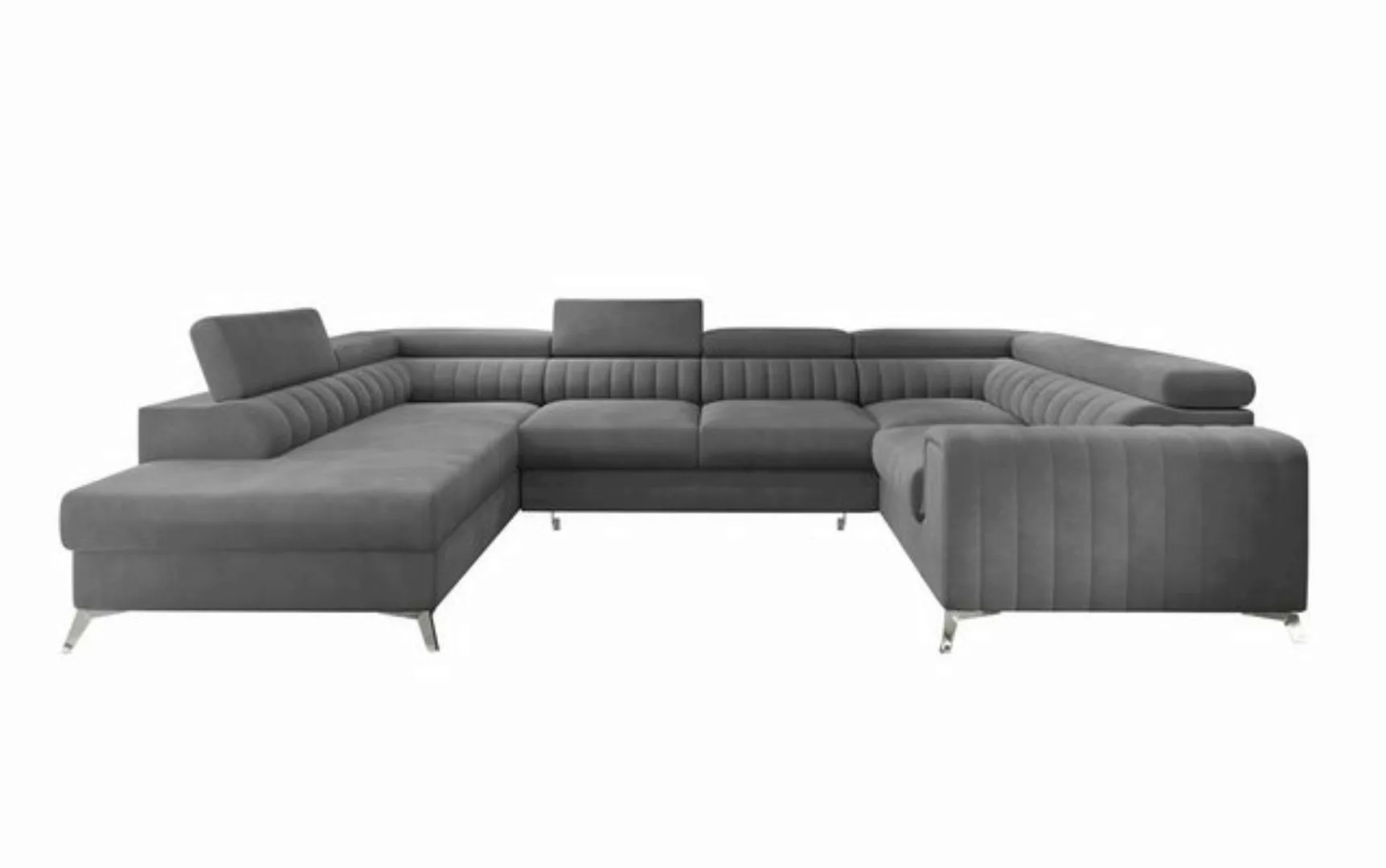 MOEBLO Ecksofa LESTER, Sofa Couch U-Form Polstergarnitur Wohnlandschaft Pol günstig online kaufen