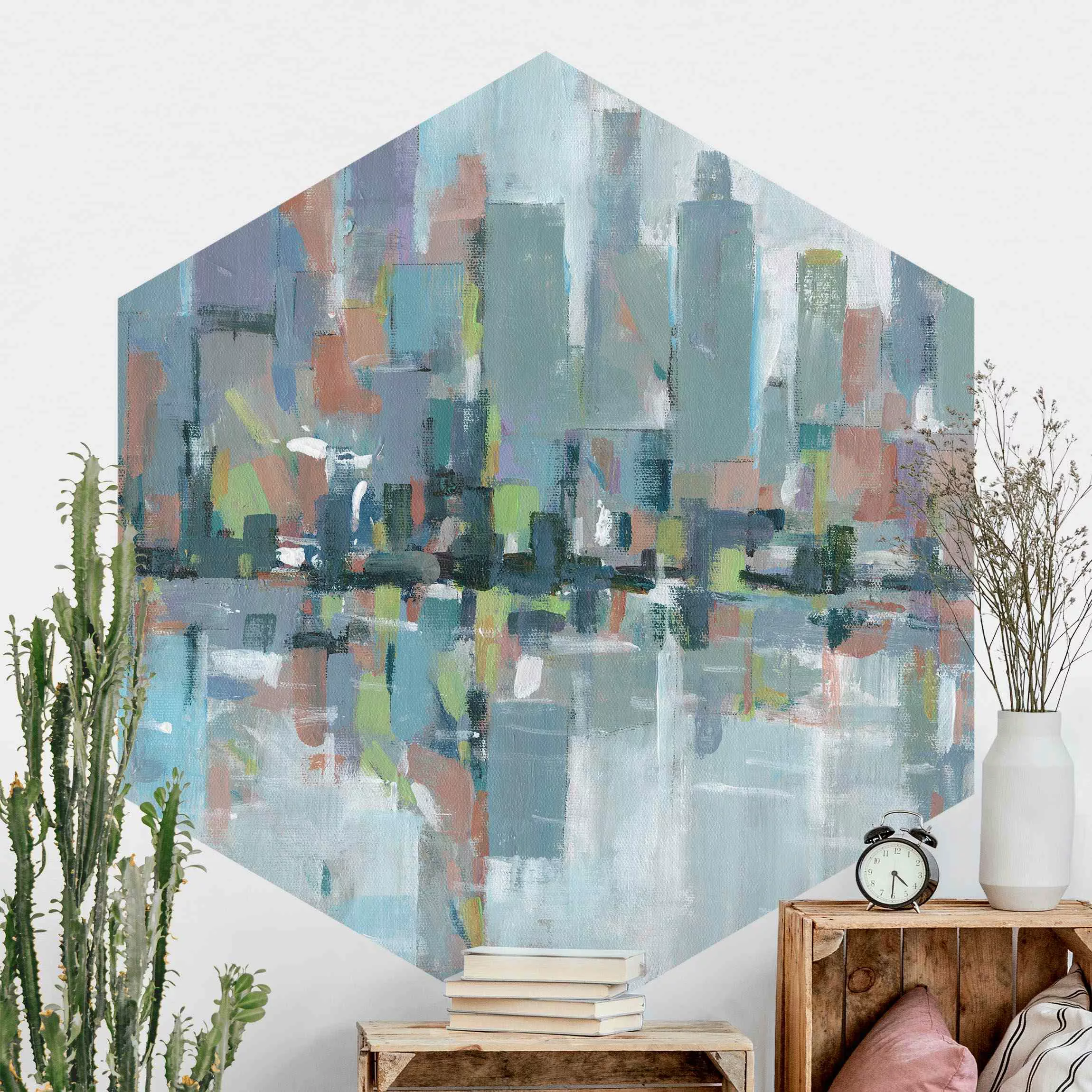 Hexagon Fototapete selbstklebend Metro City I günstig online kaufen