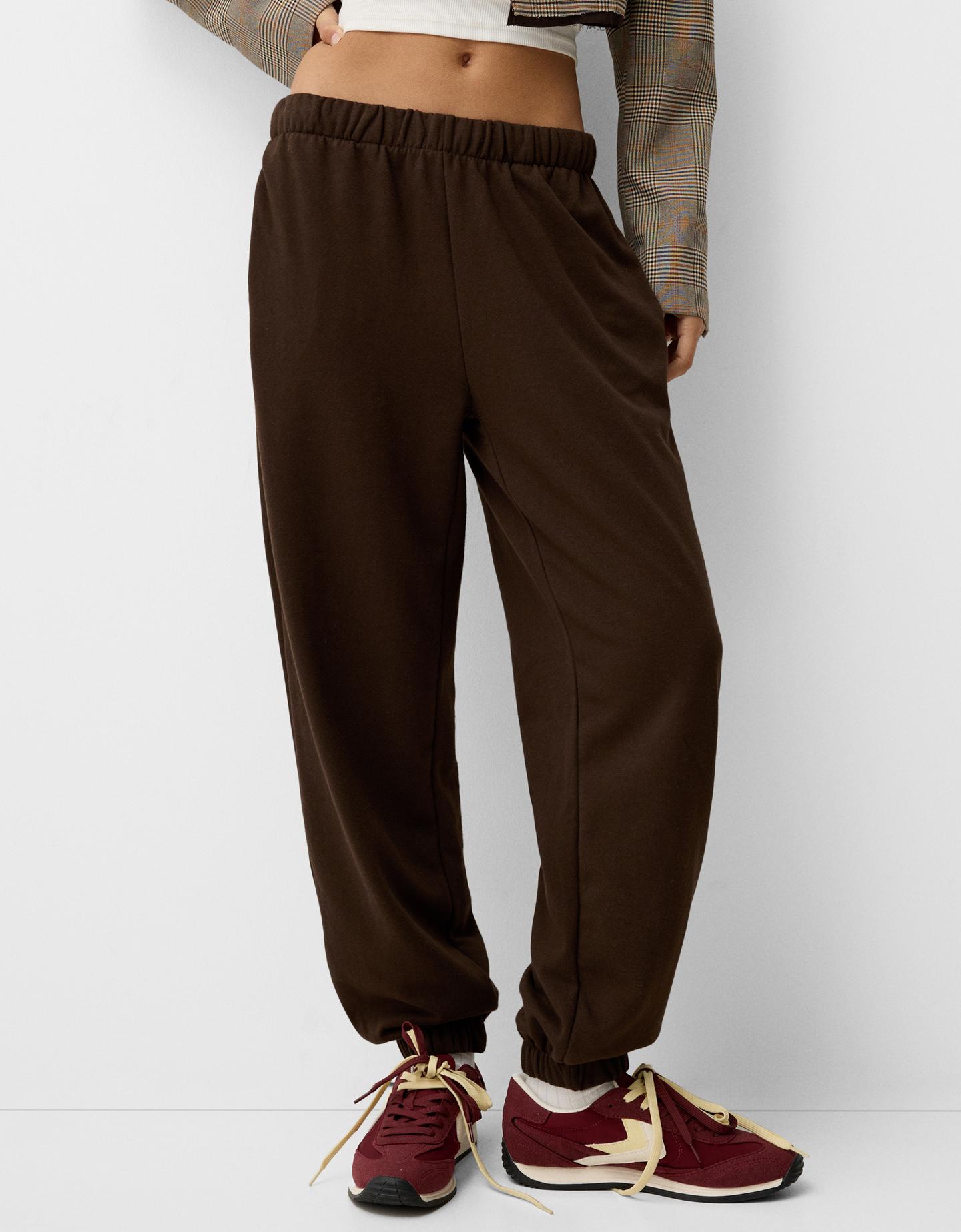 Bershka Joggerhose Aus Plüsch Damen Xs Braun günstig online kaufen