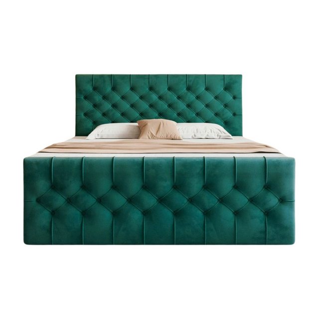 Goldstoff Boxspringbett TAURIEL mit Zwei Bettkasten (Federkernmatratze & To günstig online kaufen