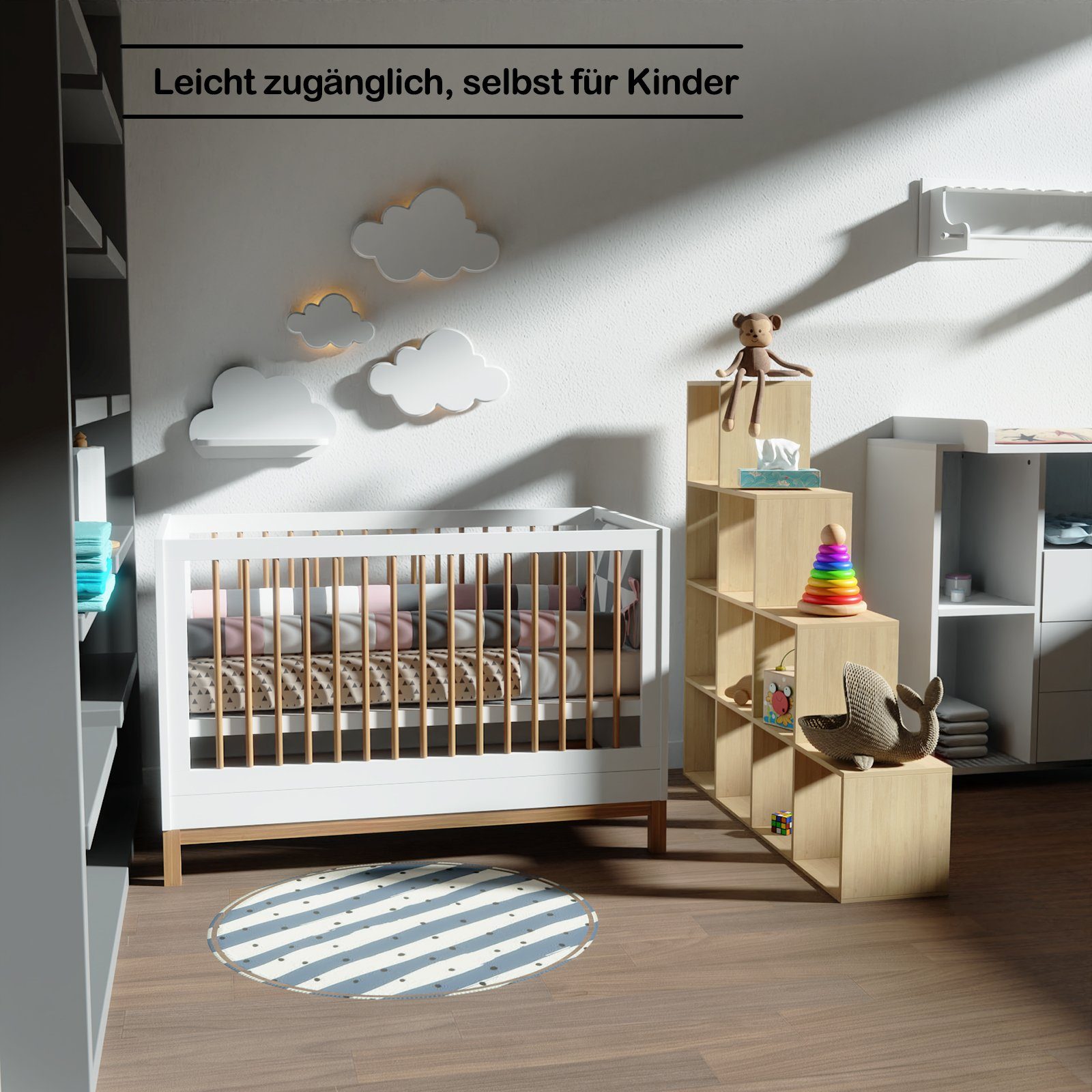 MIADOMODO Raumteiler Treppenregal- Weiß/Braun, 6/10 Fächer, günstig online kaufen