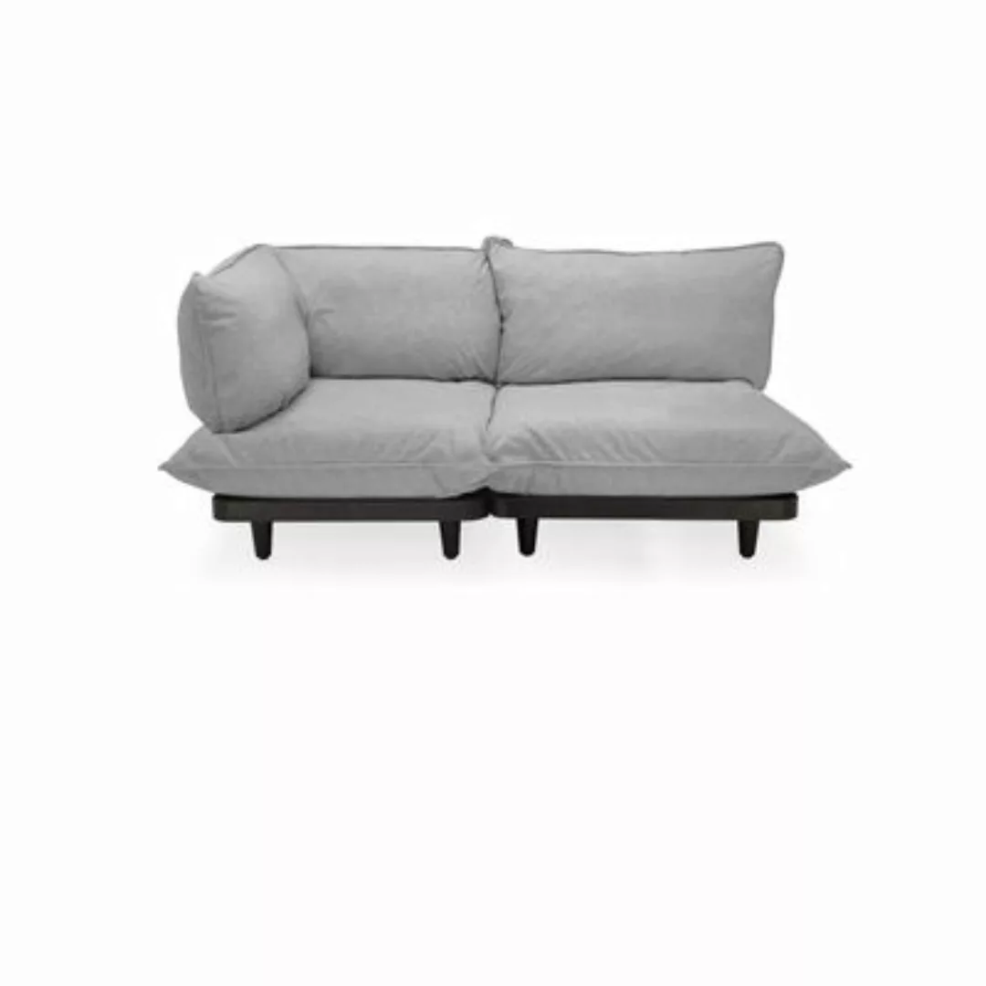 Gartensofa 2-Sitzer Paletti set textil grau / 2-Sitzer - Armlehne links / L günstig online kaufen