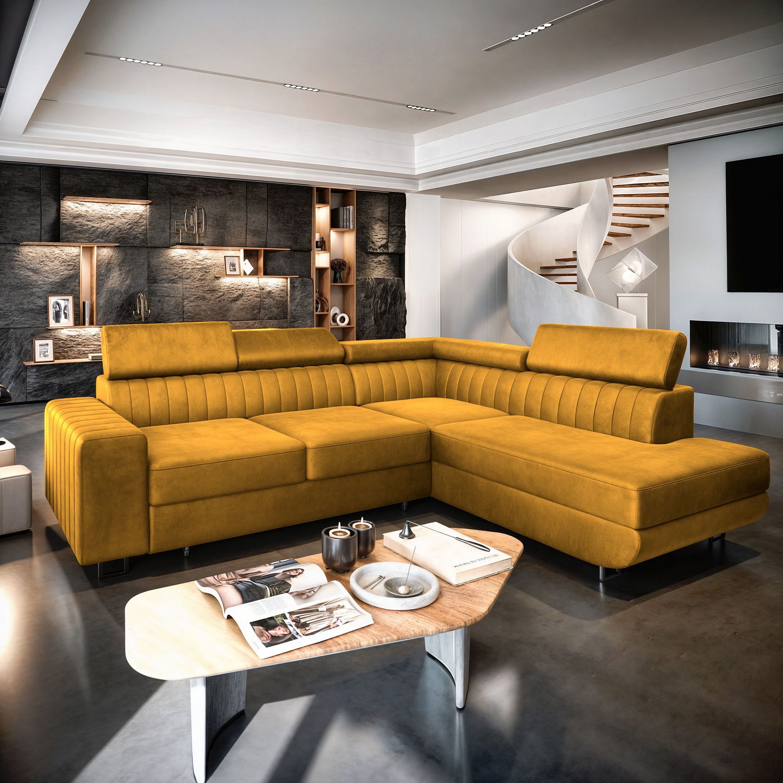 Masseno Ecksofa NOLA mit Schlaffunktion L-Form, günstig online kaufen