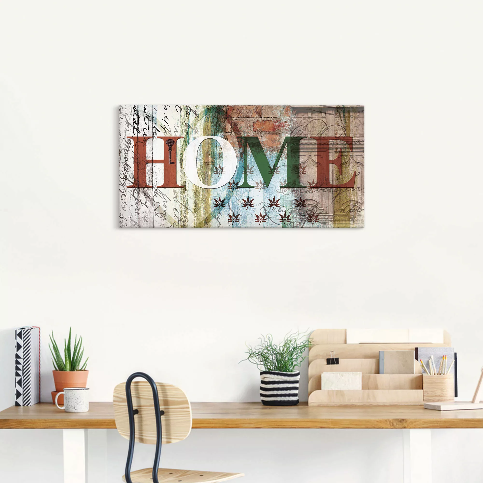 Artland Leinwandbild "Buntes zu Hause in taktvollen Farben", Sprüche & Text günstig online kaufen