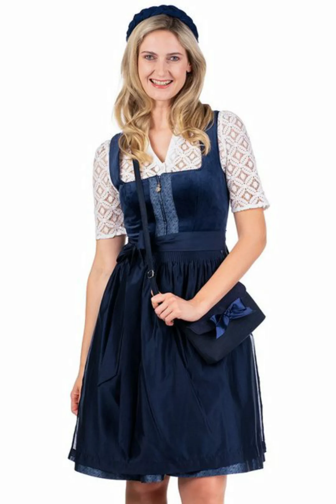 Spieth & Wensky Dirndl Samt Dirndl 2tlg. - EDONA - dunkelblau günstig online kaufen