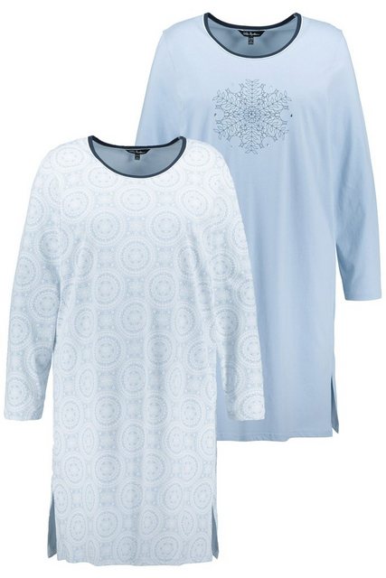 Ulla Popken Bigshirt Bigshirts 2er-Pack Muster/Schneeflocke Langarm (2-tlg) günstig online kaufen