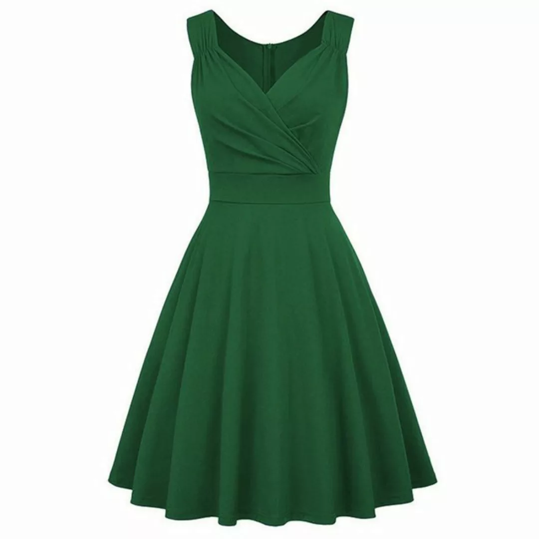ZWY A-Linien-Kleid kleider damen Grün,sommerkleid damen,A-Linien-Kleid,knie günstig online kaufen