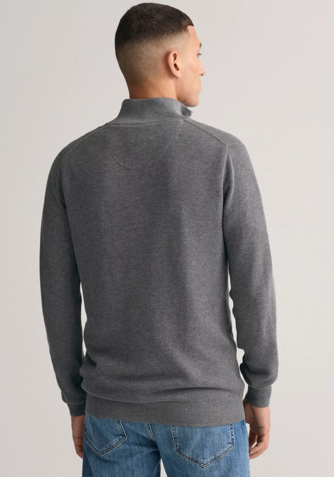 Gant Troyer COTTON PIQUE HALF ZIP mit Piqué-Struktur günstig online kaufen