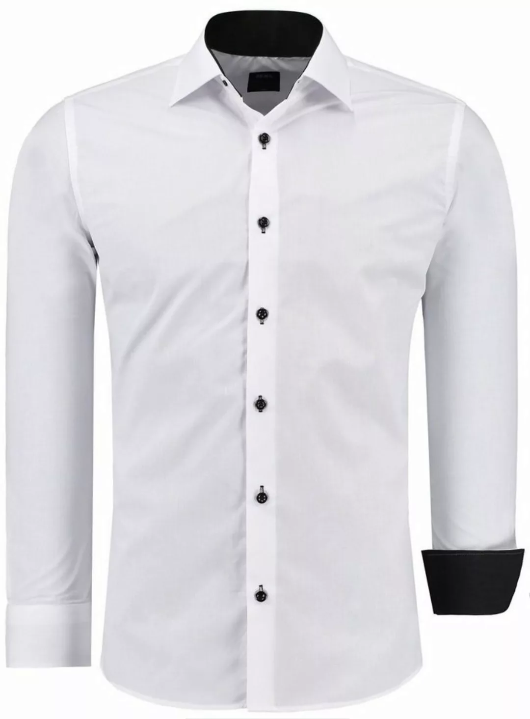 JEEL Businesshemd JH12105 Slim Fit Langarm Herren Hemd mit farblich abgeset günstig online kaufen