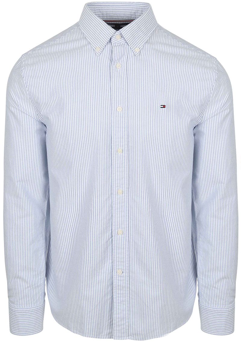 Tommy Hilfiger Oxford Hemd Streifen Hellblau  - Größe L günstig online kaufen