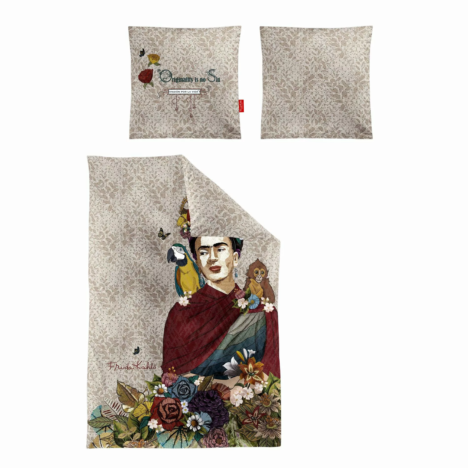 Irisette Mako Satin Bettwäsche Playa 8581-90 Frida Kahlo Beige 135x200 günstig online kaufen