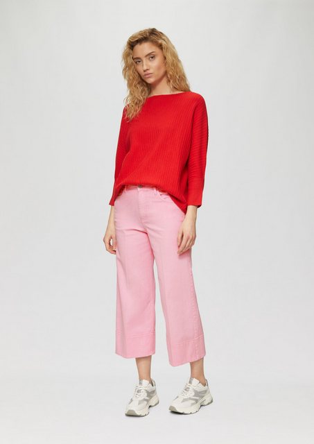 s.Oliver 3/4-Hose Culotte-Jeans / Regular Fit / High Rise / Wide Leg / Büge günstig online kaufen