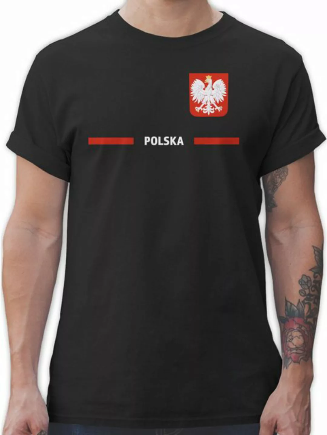 Shirtracer T-Shirt Polen Trikot Wappen, Polska mit Stolz, Polnisches Fan-Mo günstig online kaufen