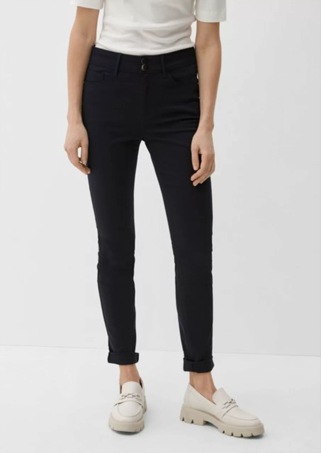 s.Oliver BLACK LABEL 5-Pocket-Jeans mit Doppelknopf-Verschluss günstig online kaufen