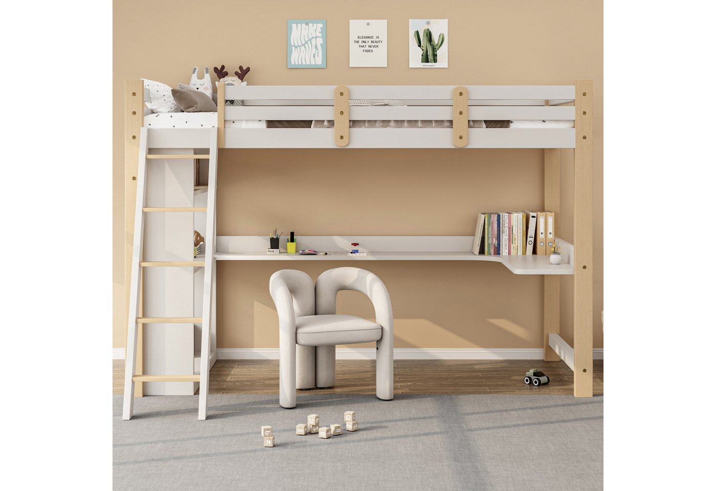 AUKWIK Kinderbett 90x200cm Komplettbett Kinderbetten, Hausbett/Hochbett (Ma günstig online kaufen