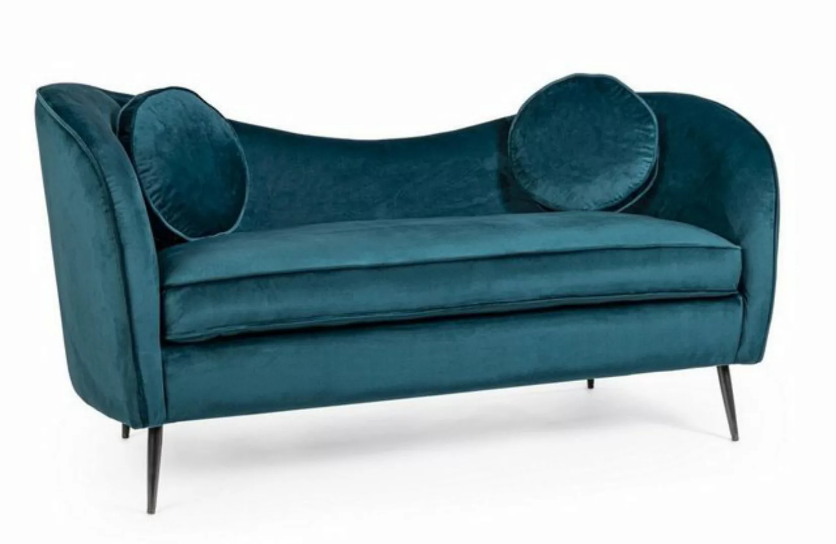 Natur24 Sofa Sofa Candis 163x80x71cm Polyester Blau Sofa Couch Polster günstig online kaufen