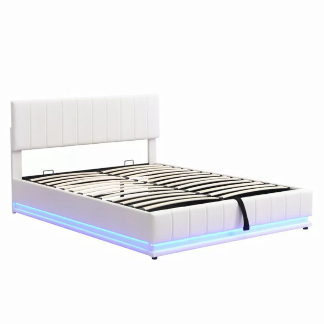 Rutaqian Boxspringbett Stauraumbett mit LED Polsterbett Doppelbett, (1-St., günstig online kaufen