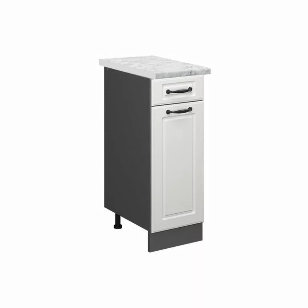 Vicco Unterschrank R-Line, Weiß Landhaus/Anthrazit, 30 cm AP Marmor günstig online kaufen