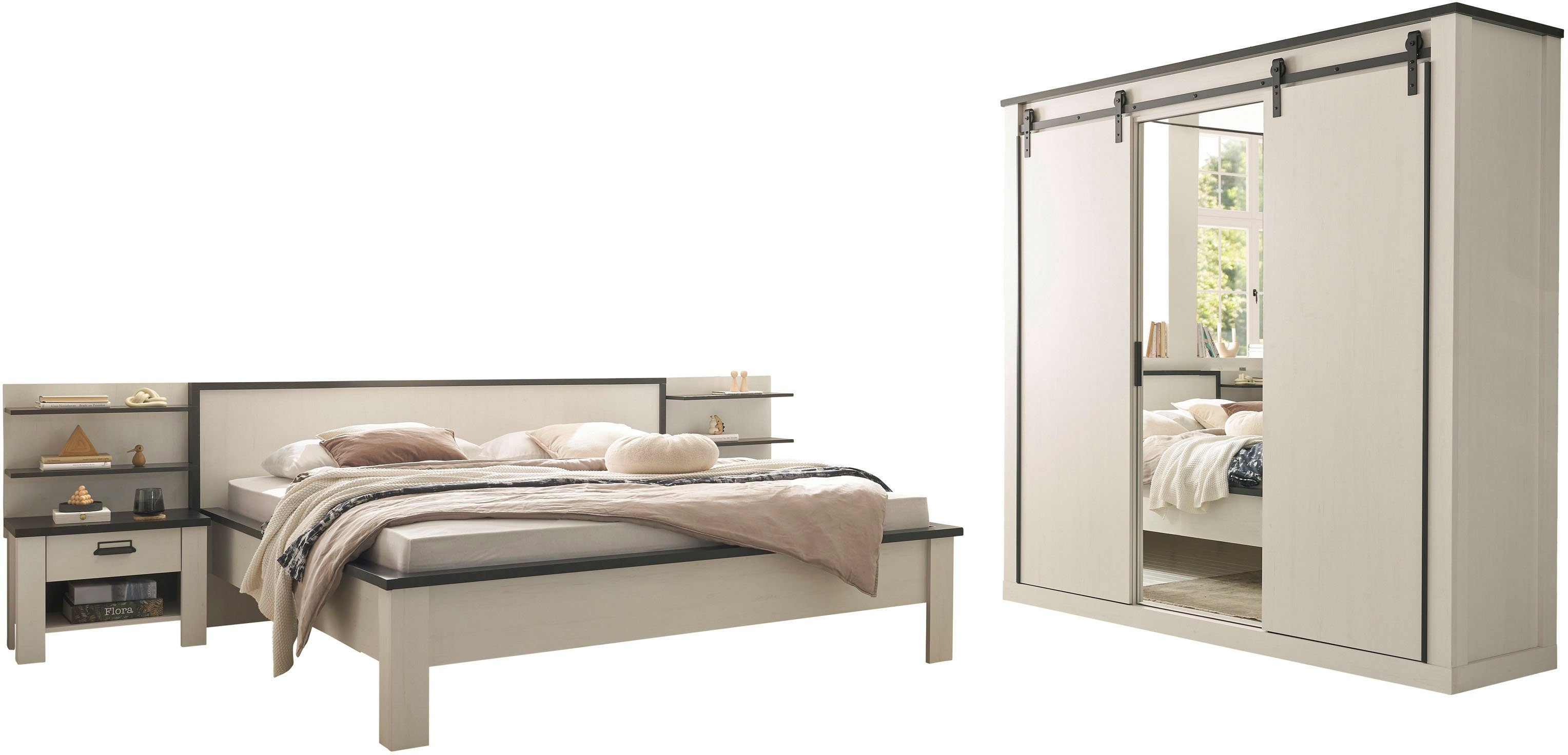 Home affaire Schlafzimmer-Set "SHERWOOD", (6 tlg.), Liegefläche 180x200cm, günstig online kaufen