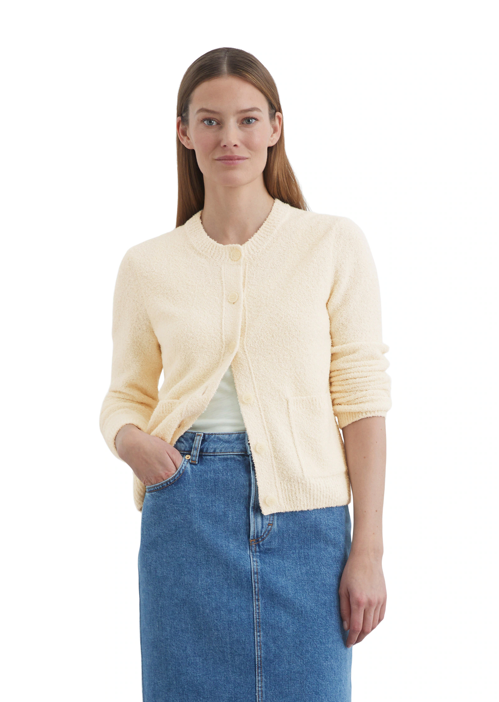 Marc OPolo Cardigan, die Haptik: supersoft mit feiner Curly-Oberfläche günstig online kaufen