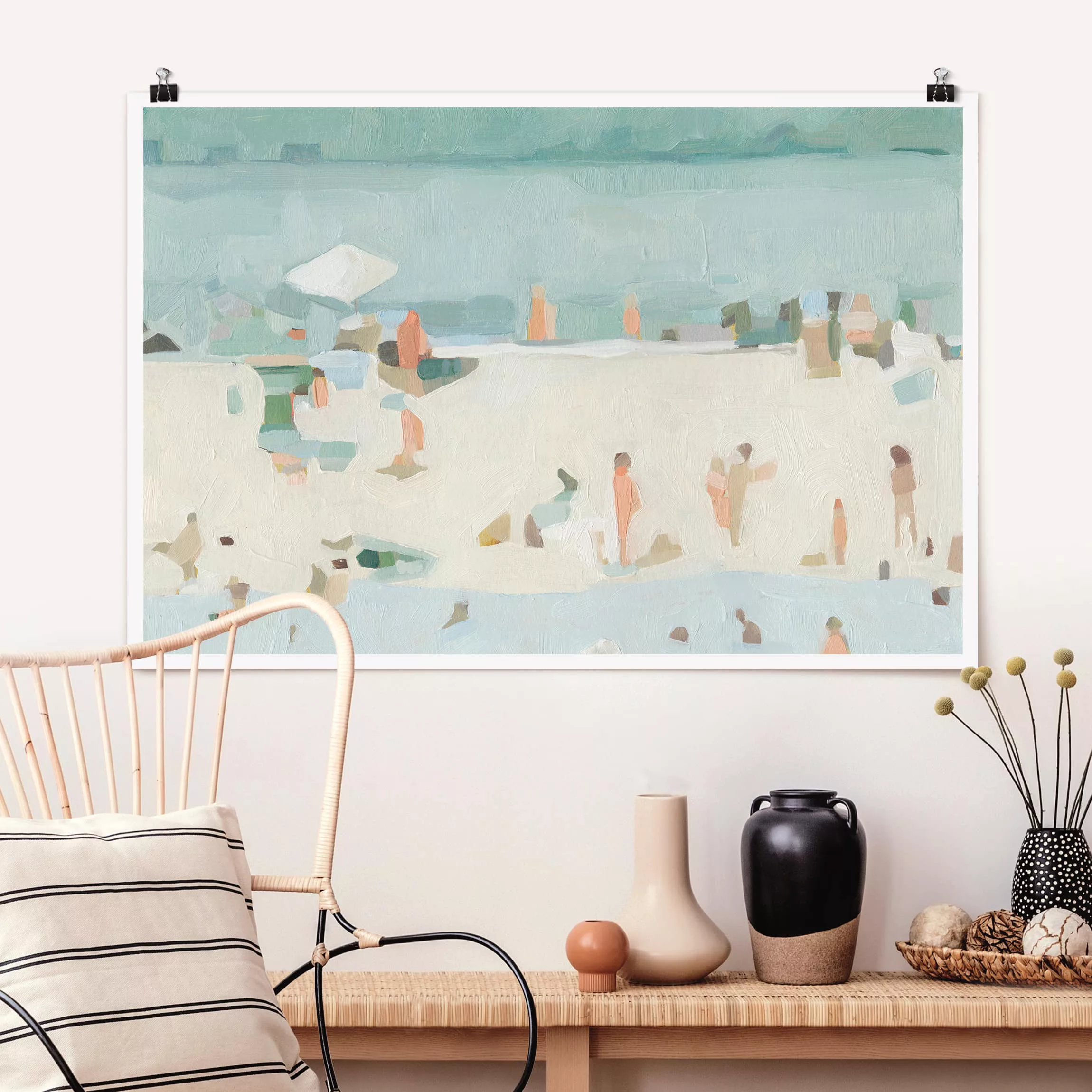 Poster Kunstdruck - Querformat Sandbank im Meer I günstig online kaufen