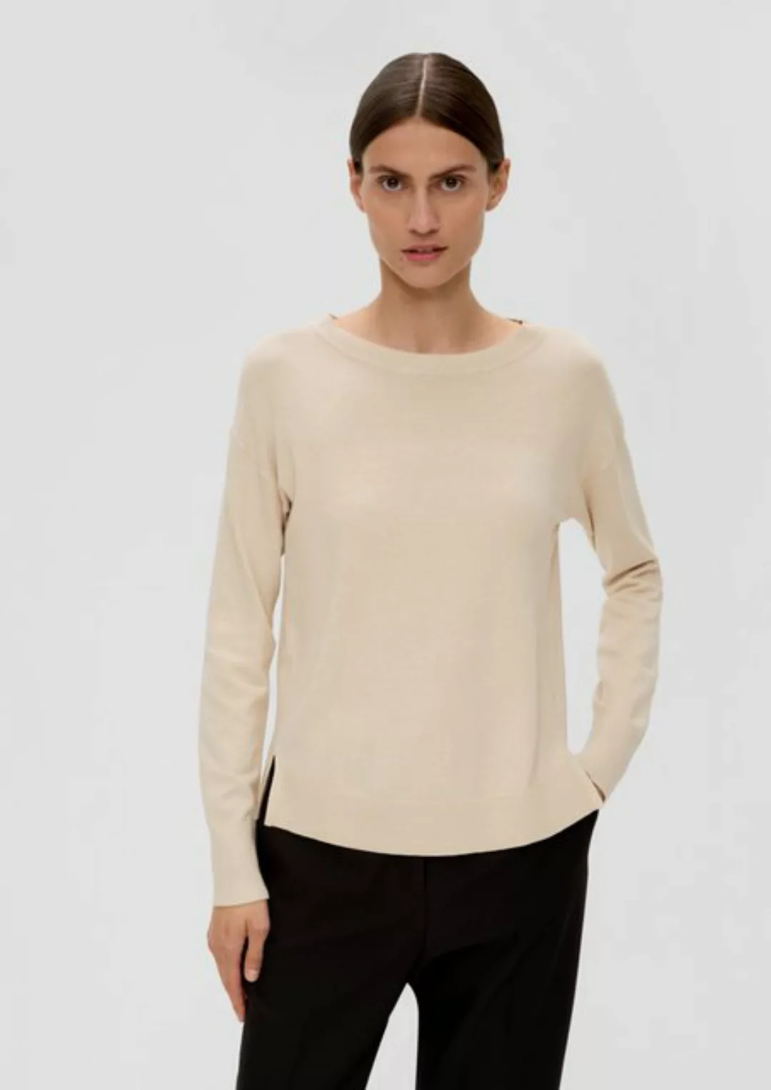 s.Oliver BLACK LABEL Longpullover mit Drop-Shoulder Look günstig online kaufen