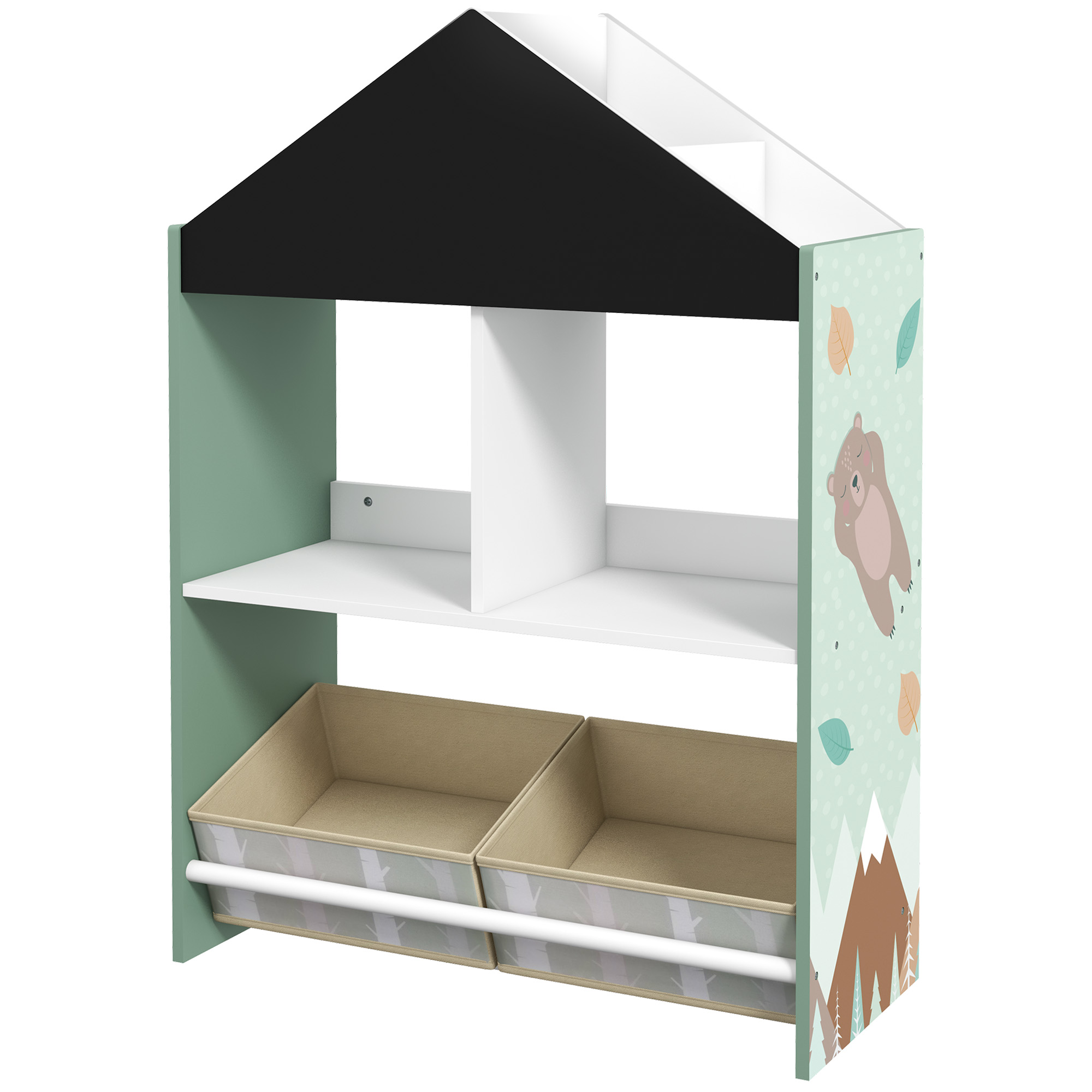 ZONEKIZ Spielzeugregal für Kinder mit Tafel, Kinderzimmermöbel mit herausne günstig online kaufen