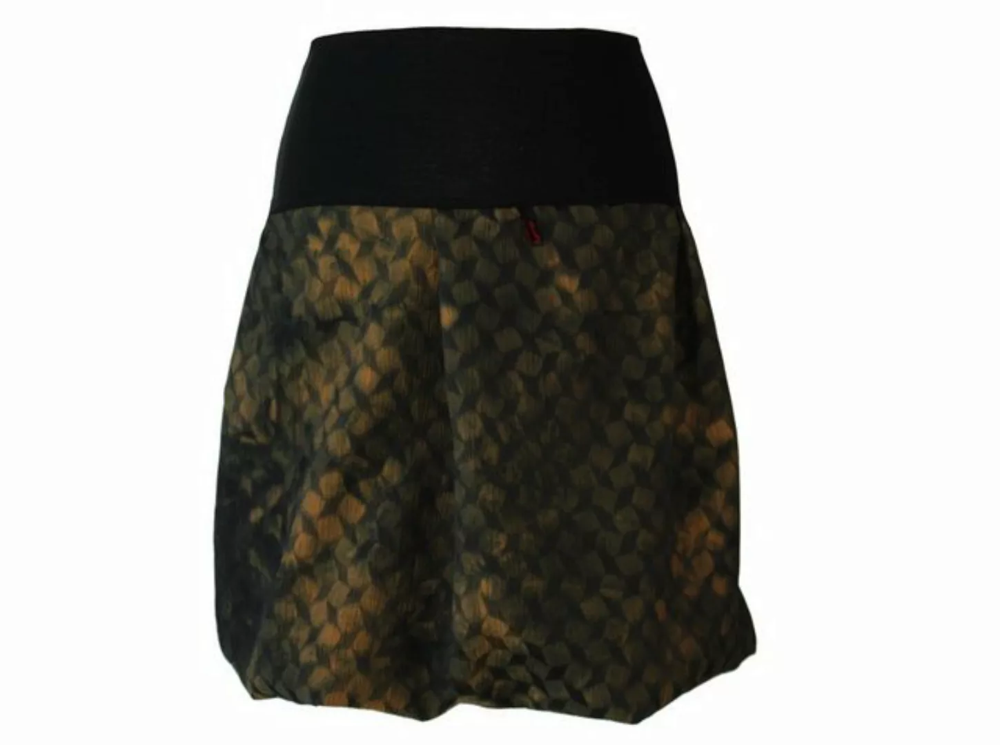 dunkle design Ballonrock Schwarz Khaki Batik 51cm günstig online kaufen