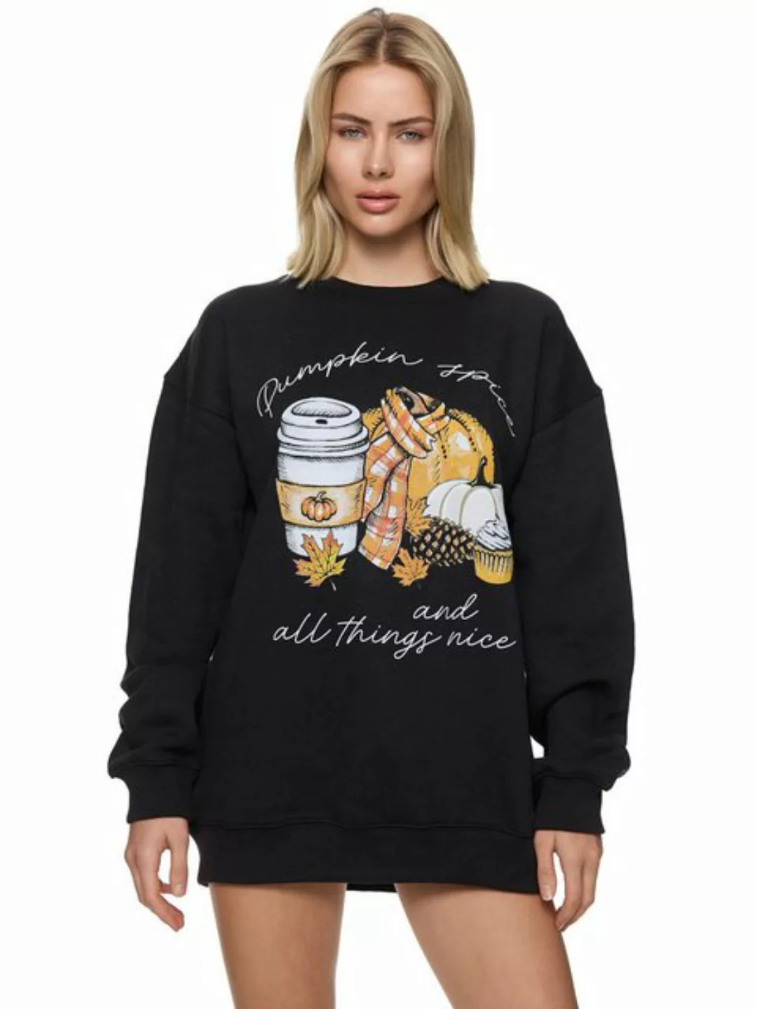 Worldclassca Sweatshirt Worldclassca Oversized Sweatshirt PUMPKIN Print Lan günstig online kaufen