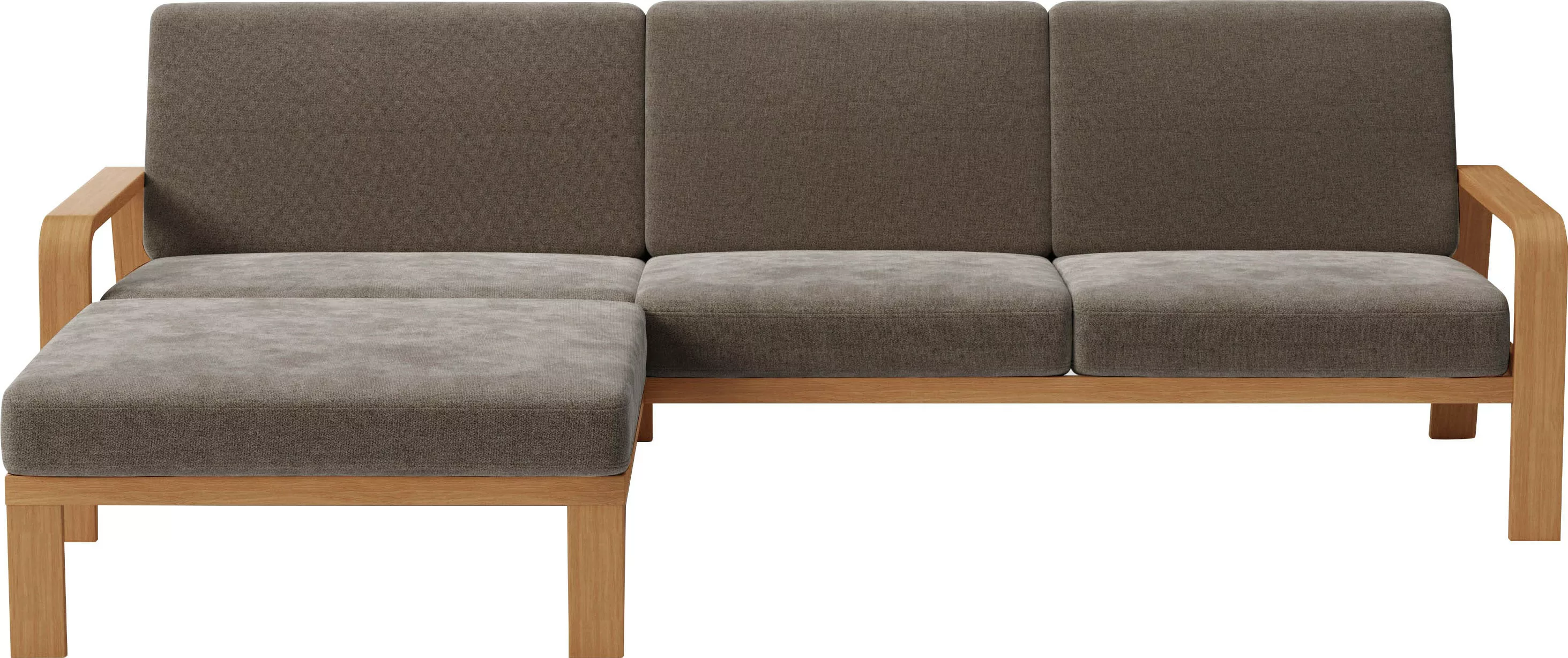 sit&more Ecksofa "Kolding L-Form", Armlehnen aus Buchenholz in natur, versc günstig online kaufen