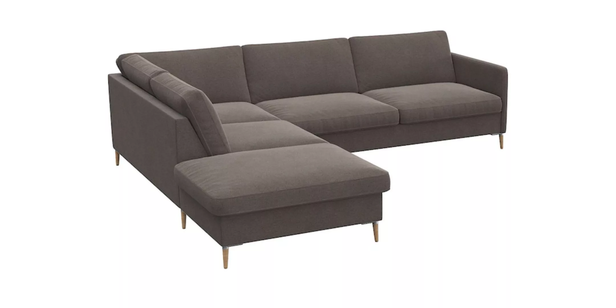 FLEXLUX Ecksofa »Fiore, L-Form«, schmale Armlehnen, Kaltschaum, Füße Alu+ E günstig online kaufen