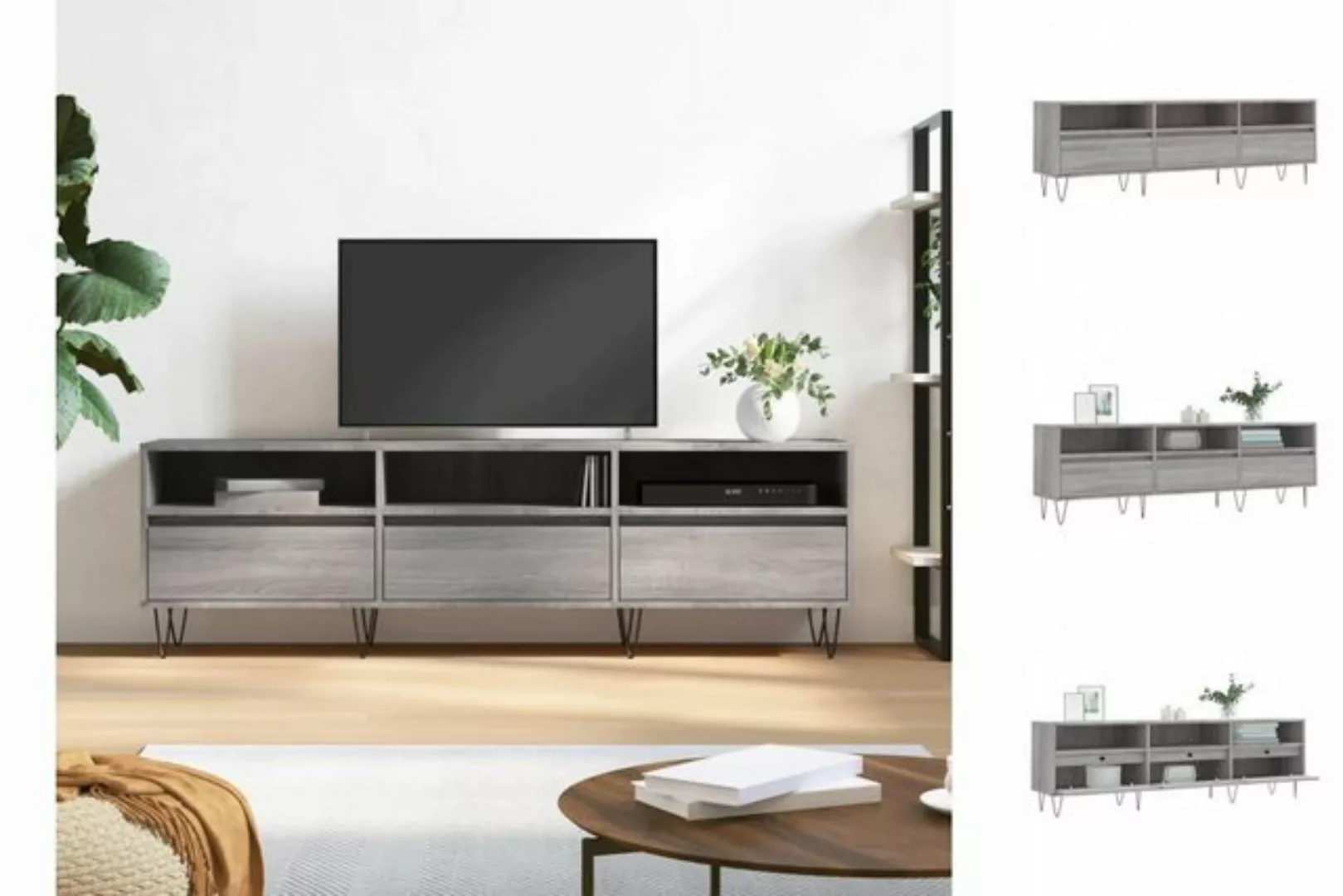 vidaXL TV-Schrank TV-Schrank Grau Sonoma 150x30x44,5 cm Holzwerkstoff (1-St günstig online kaufen