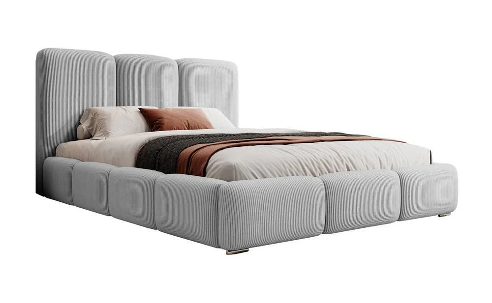 NADUVI Collection | Bettgestell Briar mit Stauraum, Rippstoff, 180x200 günstig online kaufen