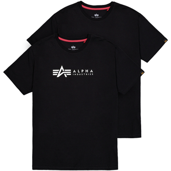Alpha Industries  T-Shirts & Poloshirts Alpha Label T-Shirt 2 Pack - black günstig online kaufen