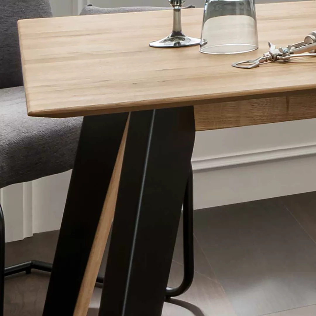 Esszimmer Tisch aus Asteiche Massivholz Metall günstig online kaufen