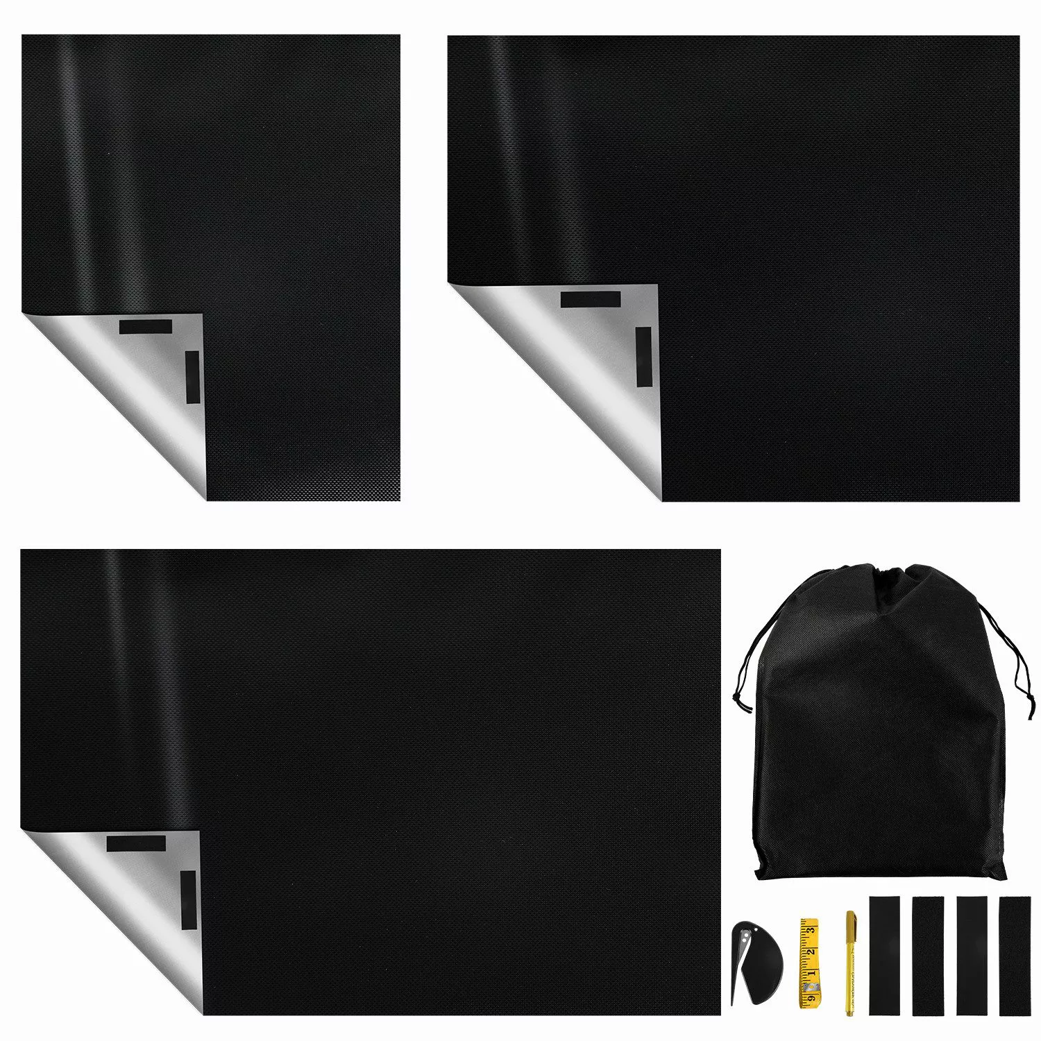 Verdunklungsrollo Verdunklungsstoff Sonnenschutz mit Magic Tape günstig online kaufen