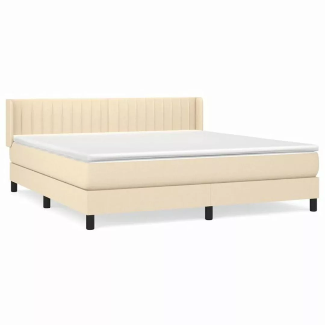 vidaXL Boxspringbett Boxspringbett mit Matratze Creme 160x200 cm Stoff Bett günstig online kaufen