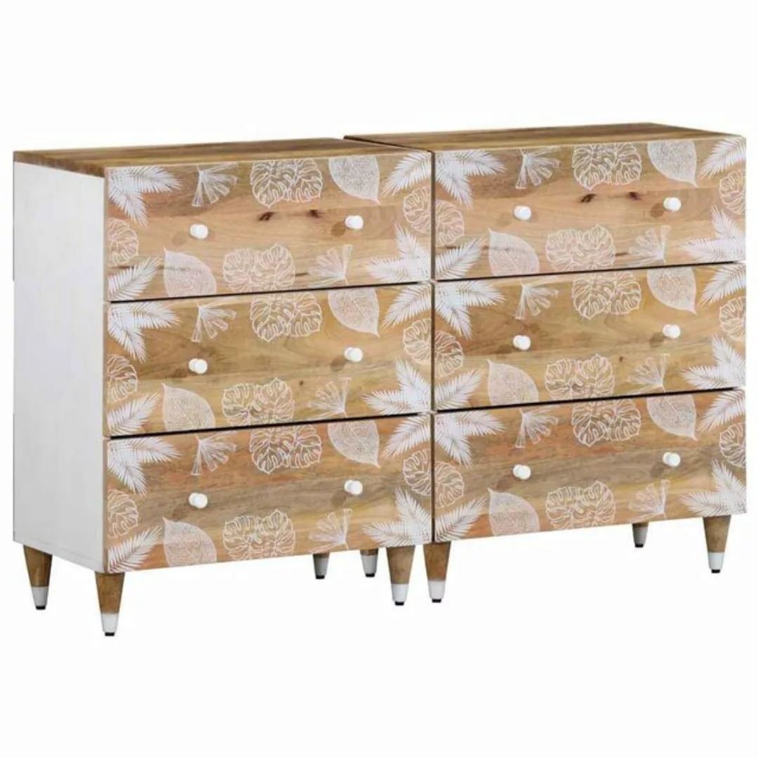 vidaXL Fächerschrank Sideboards 2 Stk. 60x33,5x75 cm Massivholz (2-St) günstig online kaufen