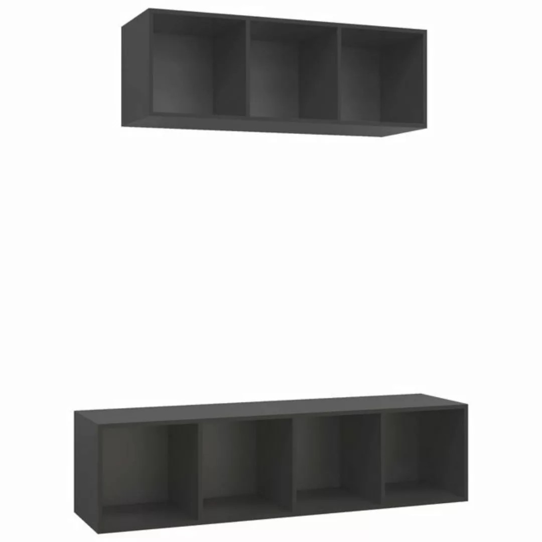 vidaXL TV-Schrank 2-tlg TV-Schrank-Set Grau Spanplatte günstig online kaufen