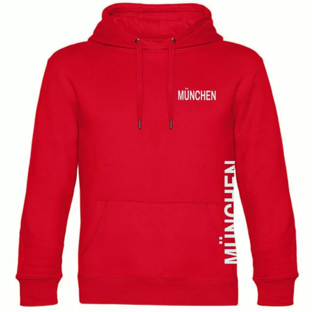 multifanshop Kapuzensweatshirt München rot - Brust & Seite - Pullover günstig online kaufen