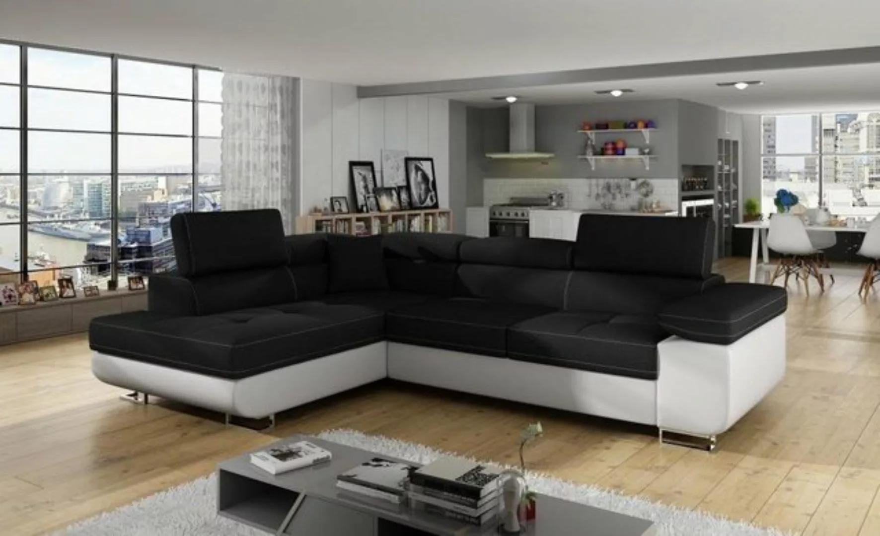 JVmoebel Ecksofa Wohnlandschaft L Form Ecksofa Textil Design Sofa Ecke Eckc günstig online kaufen