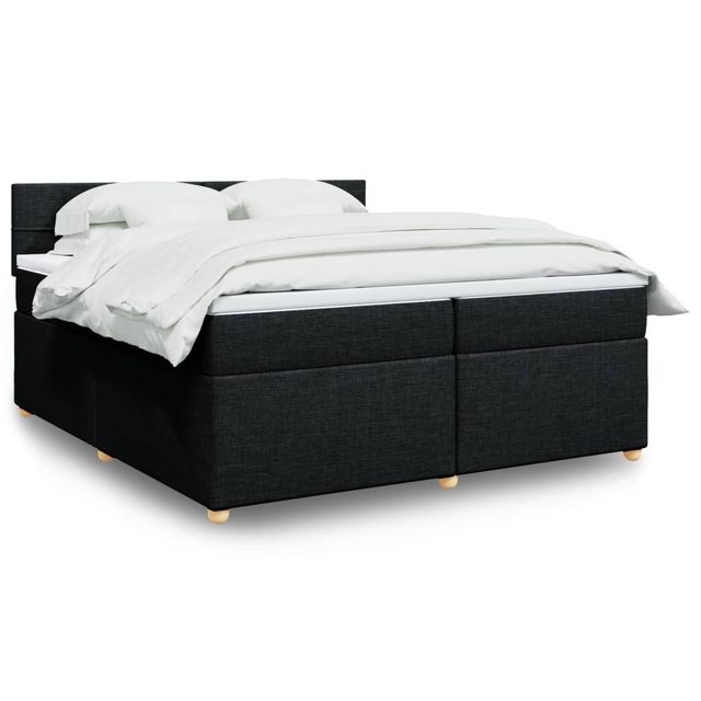 vidaXL Boxspringbett, Boxspringbett mit Matratze Schwarz 200x200 cm Stoff günstig online kaufen