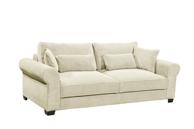 freiraum Schlafsofa ANGELINA LUX.3DL, Liegefläche 198x165cm, cream - 250x95 günstig online kaufen