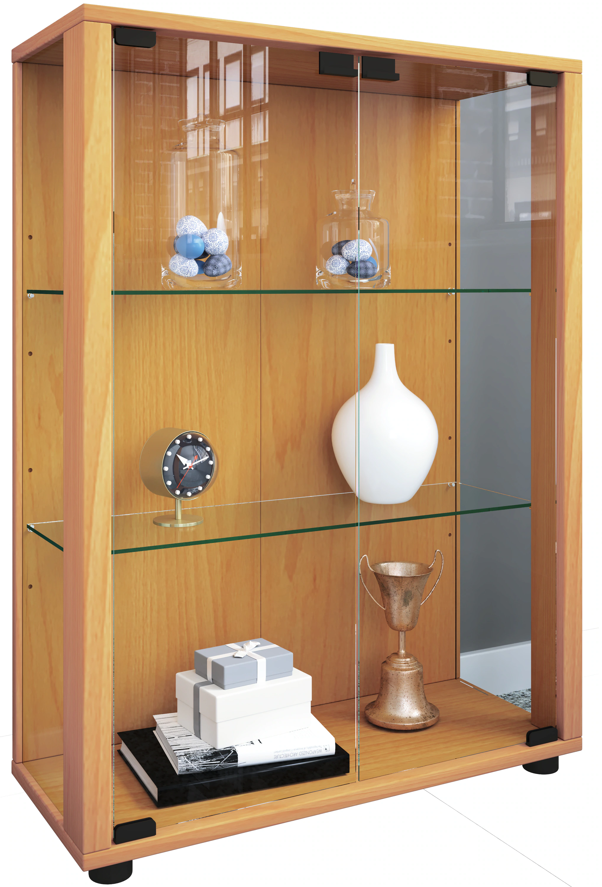 VCM Vitrine "VCM Glasvitrine stehend  Vitrine Glas mit ESG-Sicherheitsglas günstig online kaufen