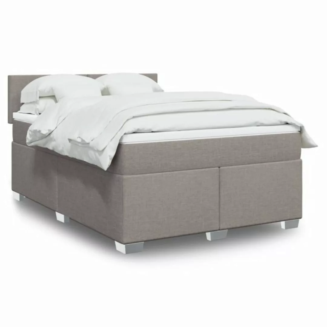 vidaXL Boxspringbett, Boxspringbett mit Matratze Taupe 160x200 cm Stoff günstig online kaufen