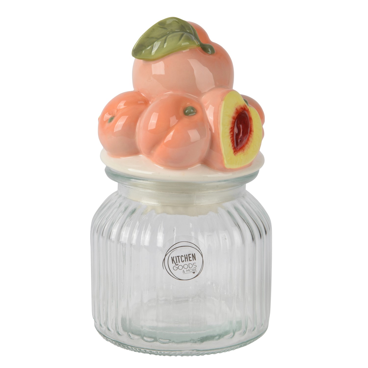 Glasgefäß mit Porzellan-Deckel Pfirsich-Motiv Ø 11 cm x 19 cm günstig online kaufen
