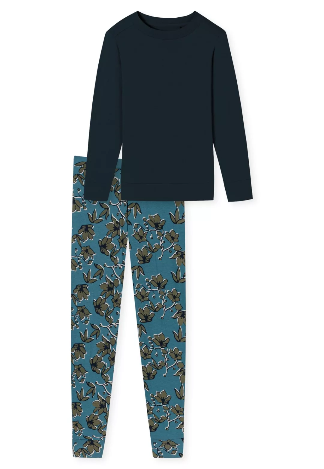 Schiesser Pyjama ""Contemporary Nightwear"", (2 tlg.), mit unifarbenem Ober günstig online kaufen