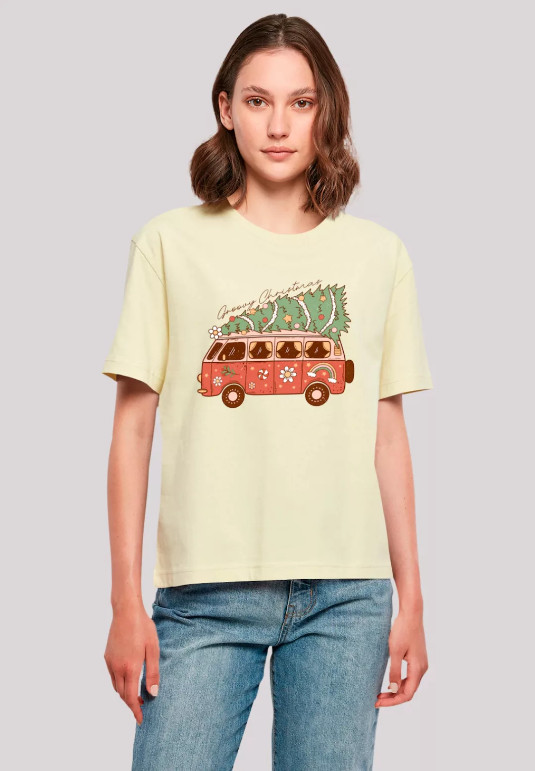 F4NT4STIC T-Shirt Groovy Weihnachten Camper Van Premium Qualität, Weihnacht günstig online kaufen